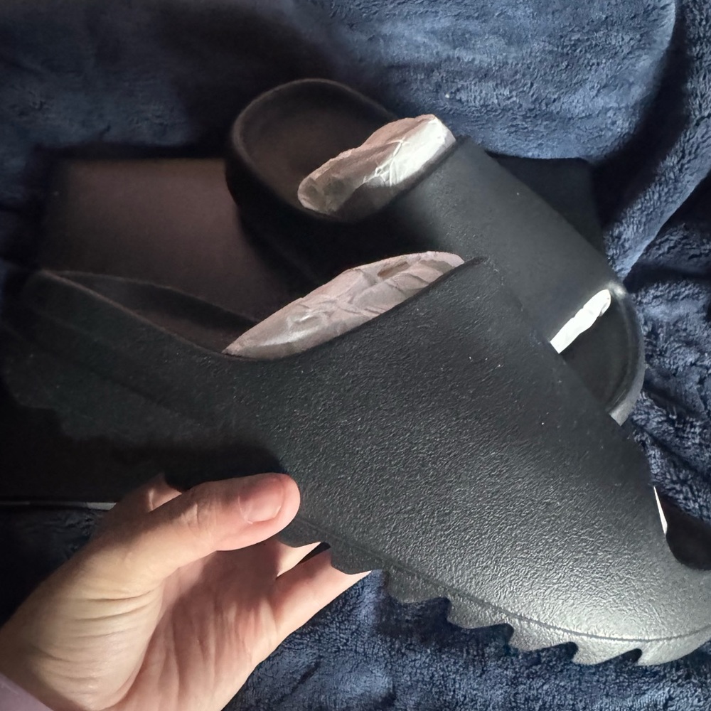 Yeezy Matte Black Platform Slide Sandals